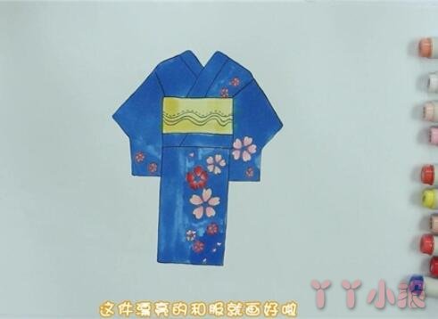 一步一步画日本和服简笔画涂色简单漂亮