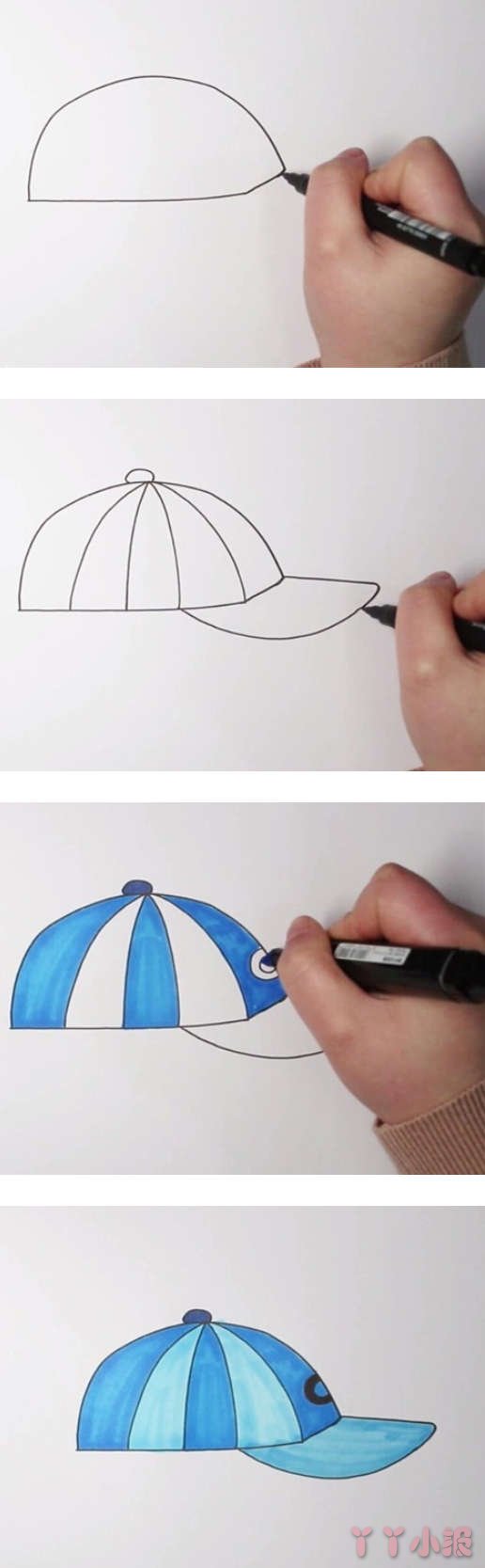 怎么画鸭舌帽的画法步骤教程涂色