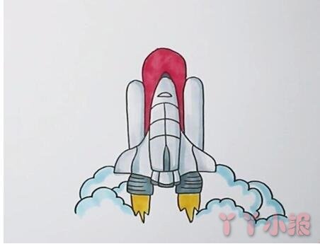  教你怎么画航天飞机简笔画步骤教程涂色