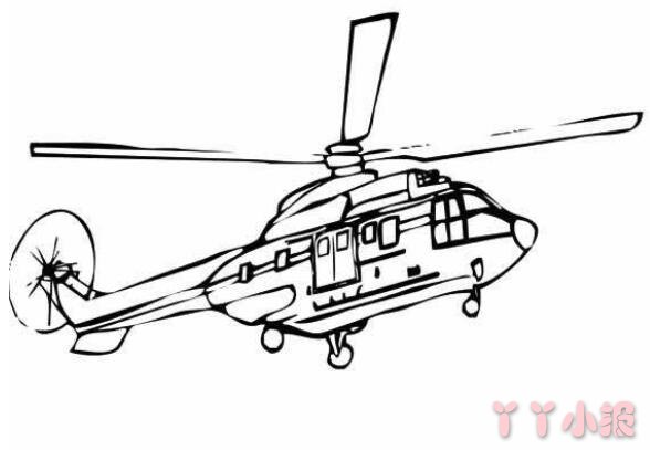  教你怎么画直升飞机简笔画教程简单好看