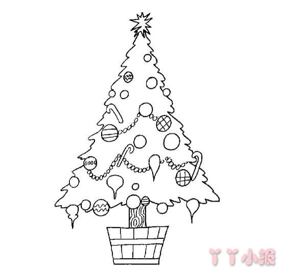  简单圣诞树的画法步骤教程 圣诞树简笔画图片
