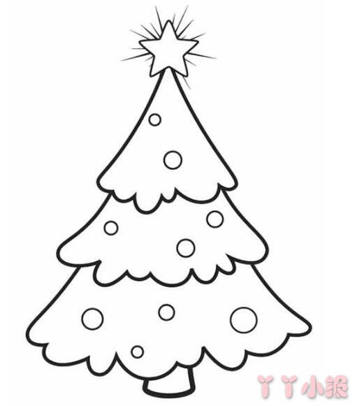  简单漂亮圣诞树怎么画涂色 圣诞树简笔画图片