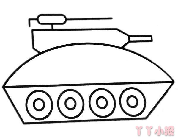  卡通坦克简笔画步骤教程简单好看涂色