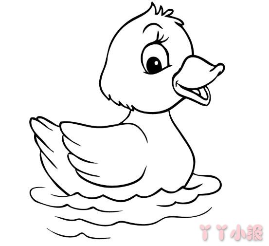 怎么画游泳小鸭子简笔画步骤教程简单