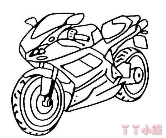 怎么画摩托车的简笔画教程简单漂亮
