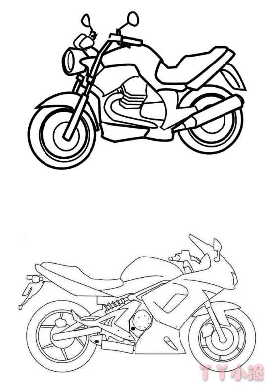 怎么画摩托车的简笔画教程简单漂亮
