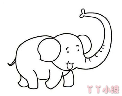  长鼻子大象简笔画怎么画简单又好看