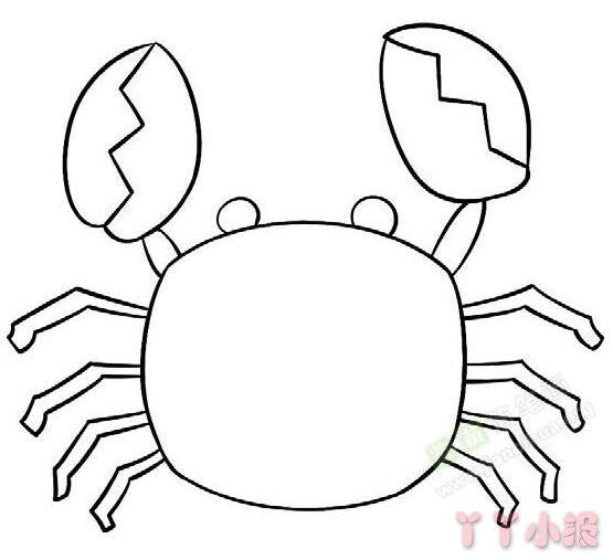 简笔画卡通螃蟹怎么画简单又好看