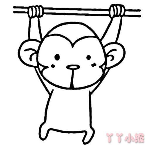  怎么画玩滑板的小猴子简笔画教程简单可爱