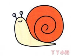 怎么画彩色蜗牛简笔画教程简单可爱