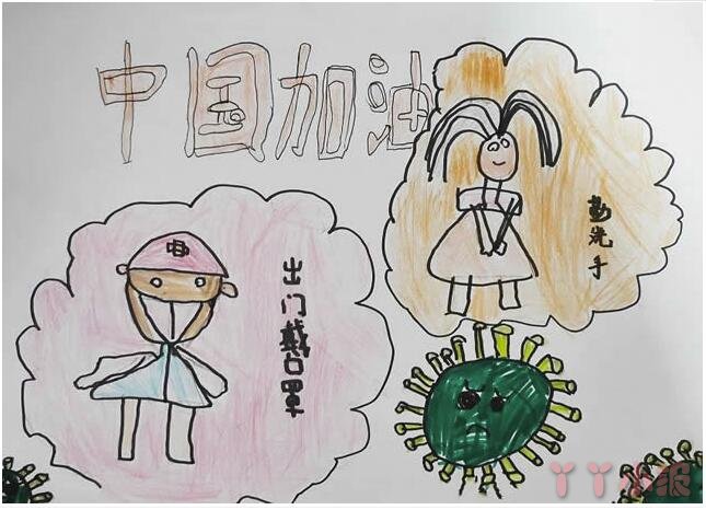 中国加油抗击疫情手抄报怎么画简单又漂亮小学生