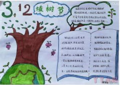 312植树节手抄报简笔画简单又漂亮小学三年级