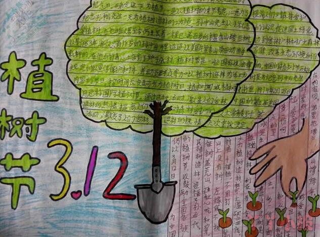怎么设计简单又漂亮植树节小学生一等奖设计图