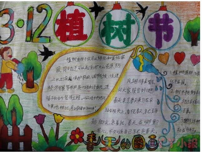 中国植树节手抄报怎么画简单又漂亮一等奖五年级设计图