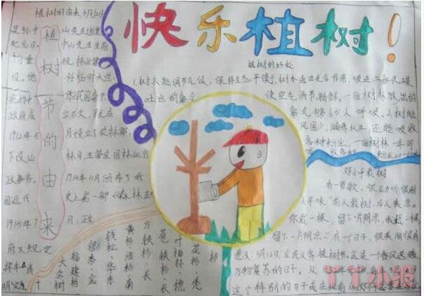 关于中国植树节手抄报小学生一等奖怎么画简单漂亮
