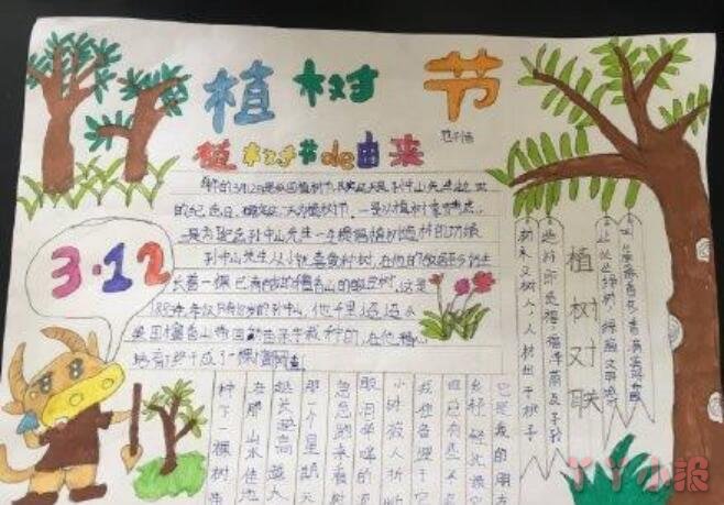 关于小学生植树造林手抄报简单漂亮一等奖六年级