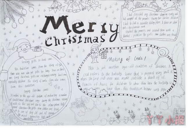 关于圣诞节手抄报内容与图片一等奖三年级简单漂亮