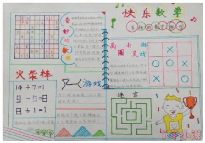 关于快乐数学手抄报怎么画简单又漂亮小学生获奖设计图