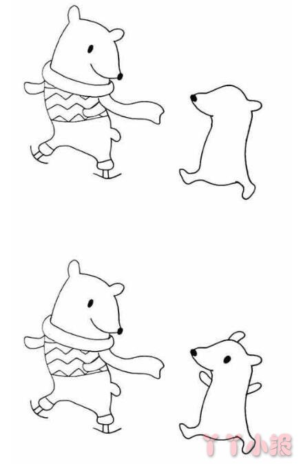 怎么画北极熊简笔画带步骤简单又好看涂色