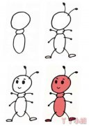 怎么画蚂蚁简笔画带步骤简单又可爱涂色