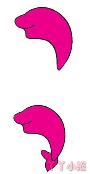 怎么画跳跃的海豚简笔画带步骤简单又好看涂色