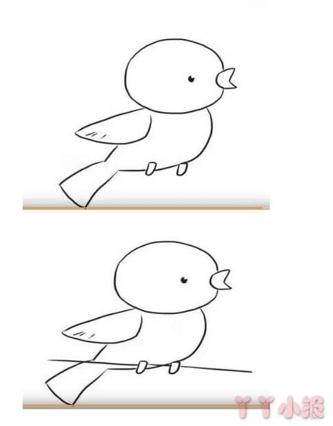 怎么画黄鹂鸟简笔画带步骤简单又好看涂色