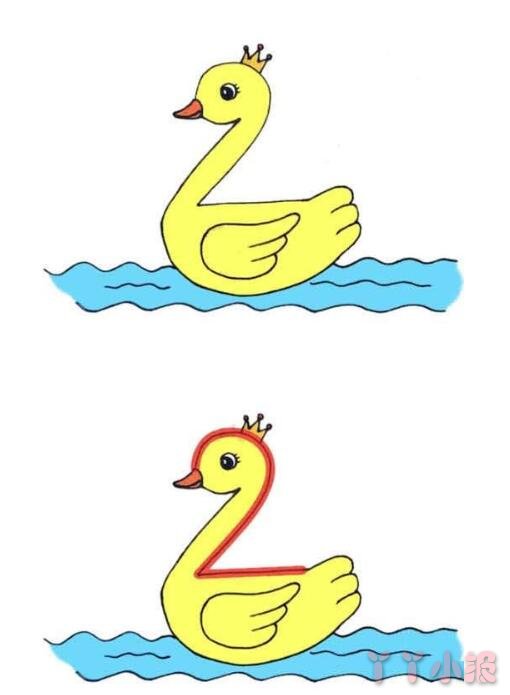 怎么画小鸭子简笔画带步骤简单又好看涂色