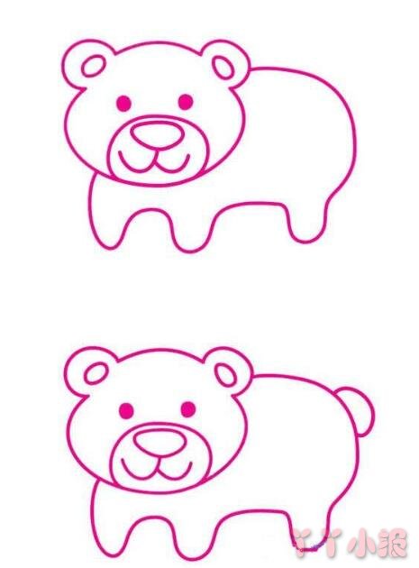 怎么画小熊简笔画带步骤简单又好看涂色