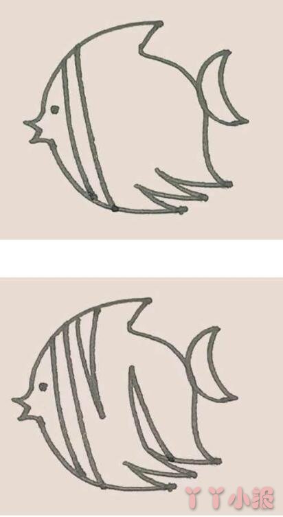 怎么画热带鱼简笔画带步骤简单又好看涂色