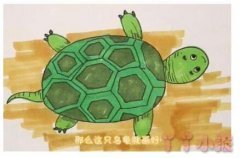 怎么画卡通乌龟简笔画带步骤简单又可爱涂色