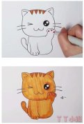 怎么画卡通小猫简笔画带步骤简单又好看涂色