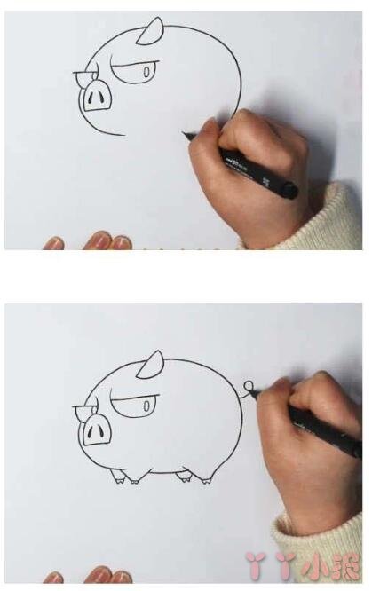 怎么画可爱小猪简笔画带步骤简单又好看涂色