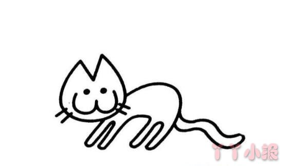 小猫的画法简笔画带步骤简单又可爱涂色