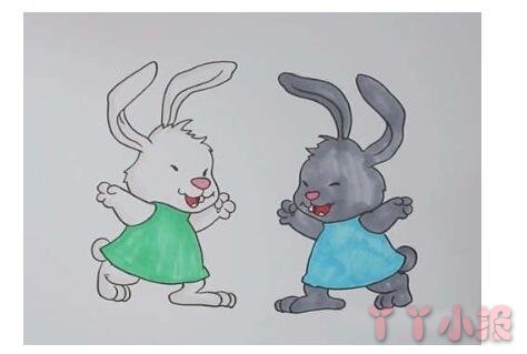 怎么画小兔子简笔画带步骤简单又好看涂色