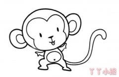 怎么画卡通小猴子简笔画带步骤简单又好看涂色