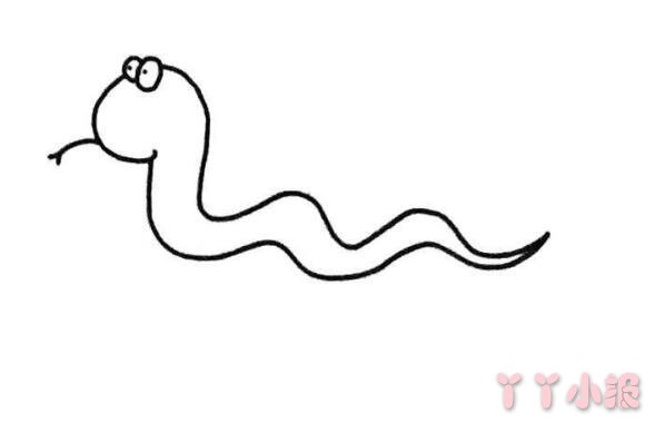 怎么画卡通小蛇简笔画带步骤简单又好看涂色
