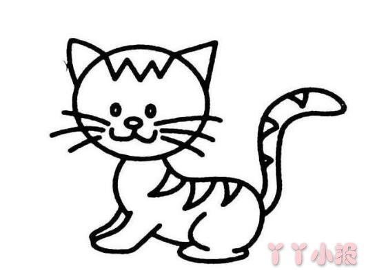 怎么画小花猫简笔画带步骤简单又可爱涂色