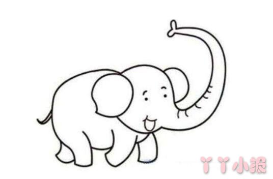 怎么画卡通大象简笔画带步骤简单又可爱涂色