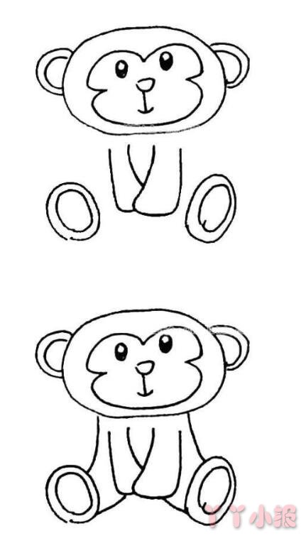 怎么画卡通猴子简笔画带步骤简单又可爱涂色