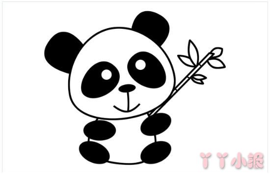 怎么画爱吃竹子熊猫简笔画带步骤简单又好看涂色
