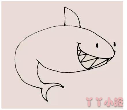 怎么画鲨鱼简笔画带步骤简单又可爱涂色