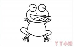 怎么画伸舌头的青蛙简笔画带步骤简单又好看涂色