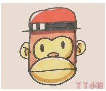 卡通猴子的画法简笔画带步骤简单又可爱涂色