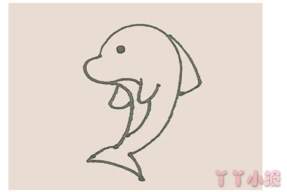 怎么画小海豚简笔画带步骤简单又好看涂色