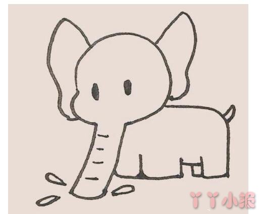 怎么画大象宝宝简笔画带步骤简单又可爱涂色