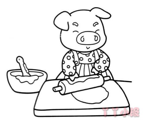 怎么画卡通小猪宝宝简笔画带步骤简单又好看涂色