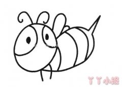 怎么画卡通小蜜蜂简笔画带步骤简单又好看涂色