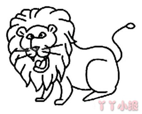怎么画威武的狮子简笔画带步骤简单又好看涂色