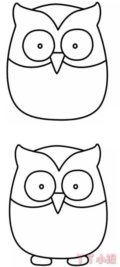 怎么画卡通猫头鹰宝宝简笔画带步骤简单又好看涂色
