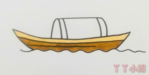 怎么画彩色的木船简单又好看_彩色的木船简笔画图片